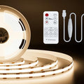 PAUTIX 5V USB COB LED Strip Lights Dimmable LED Lights 4000K Natural White with RF Remote,1200lm,Dotless Flexible Tape Light for Under Cabinet,Bedroom,TV Backlight,Kitchen,Shelf,Mirror Lighting 6.56ft by PAUTIX