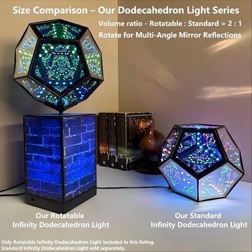 Rotatable Infinity Dodecahedron Mirror Light, RGBW Abyss Lamp - Image 4