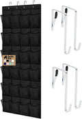 GORILLA GRIP Over the Door Shoe Organizer, 24 Large Pockets, Black by Unknown