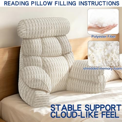 FXXUDVNIIN Back Pillow for Bed Sitting up – with 9.4" Armrest - Image 3