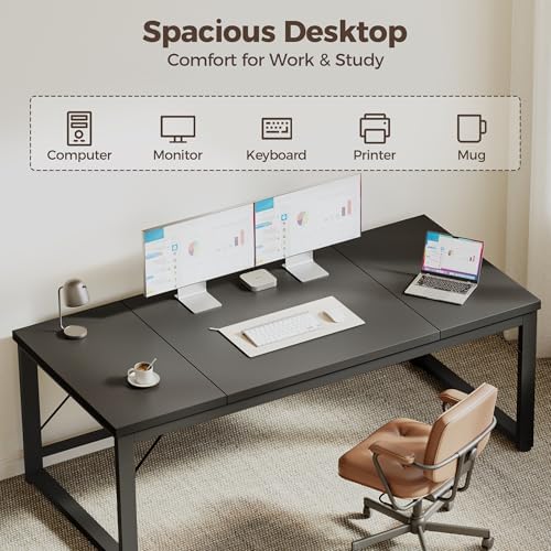 Mericonia 63x28 Inch Computer Desk, 1" Thick Heavy Duty Office Table - Image 3