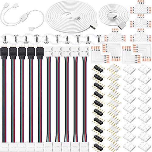 Honoson 4 Pin RGB LED Strip Connector Kit for 5050 LED Light Strips by Honoson