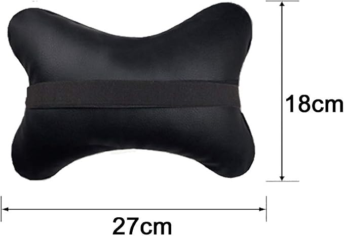 Car Neck Pillows Both Side Pu Leather 2pieces Pack Headrest Fit for Most Cars Filled Fiber Universal Car Pillow (Black&Red) - Image 4