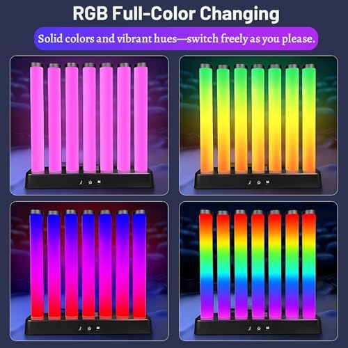 AVEKI RGB Table Lamp, Color Changing Gaming Light with Music Sync, USB Powered Desk Lamp for Gaming Room Decor Pictures Ambient Lighting (B-Rectangular) - Image 3