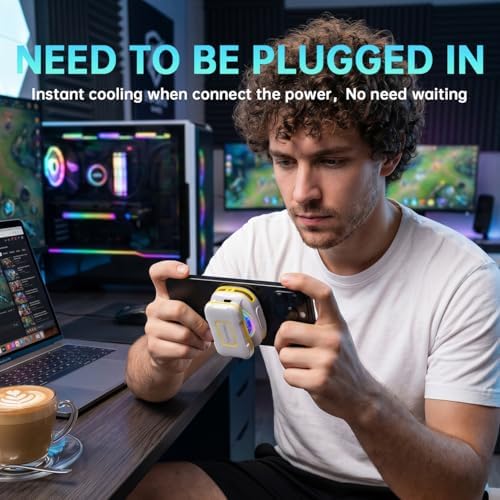 Phone Cooler for Gaming, Magnetic Rechargeable Silent Cooling Fan with RGB Lights, Semiconductor Radiator for iPhone & Android, Low Noise Phone Radiator for TikTok Live - Image 3