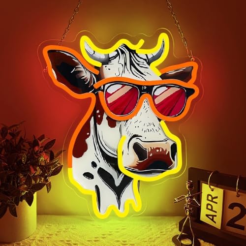 Cow Neon Sign, Cute Anime Cow Neon Signs for Wall Decor,Cartoon LED Neon Light Sign for Bedroom Decor, Living Room, Kids Room, Bar, Best Birthday Gifts for Boys And Girls - Image 5