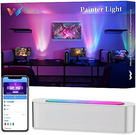 woohlab Smart LED Light Bar, RGBICW, 4 Light Beads, 64 sq.ft Coverage, Silver, Ideal for Room Decor, Gaming, TV Backlight, Ambient Lighting by MakeLifeBeyondImagination