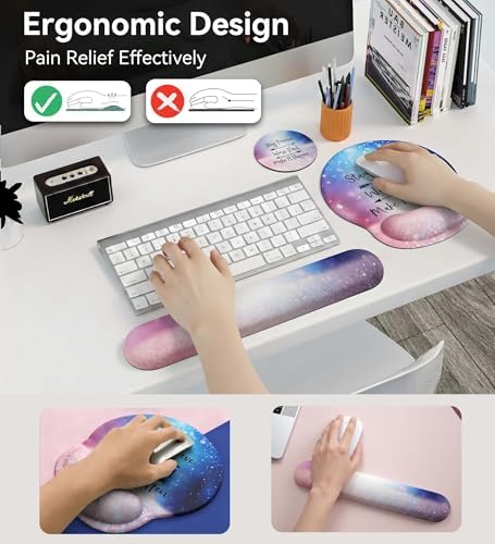 Mouse Pad with Keyboard Wrist Rest,Ergonomic Mousepad Support Set - Image 3