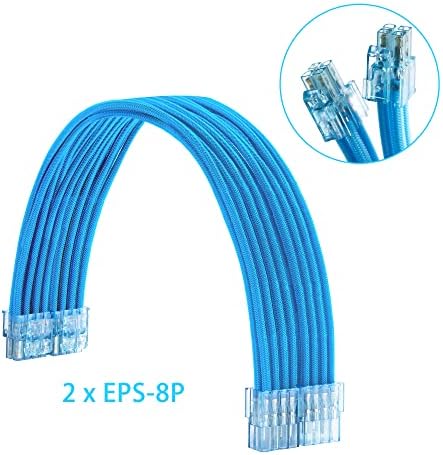 Formulamod Sleeve Extension Power Supply Cable Kit 18AWG ATX 24P+ (2) EPS 8-P+ (3) PCI-E8-P with Combs for PSU to Motherboard/GPU (SkyBlue) - Image 4
