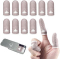 JWH Ultra-Thin Silver Fiber Gaming Finger Sleeves,Pink Thumb Sleeves Gaming Cots,10 Pack Gaming Finger Gloves for PUBG,with Storage Box,High Sensitivity,Anti-Slip,Fundas para Dedos Gamer by JWH