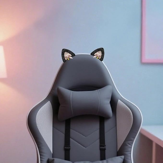 Tsangbaby Funnny Cat Ear Decoration Chair Decoration Accessories Cute Cat Ears Suitable for Gaming Chairs Homes Offices and Gatherings Pink - Image 3