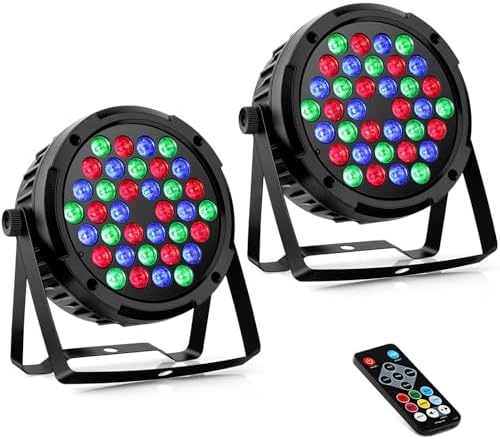 36W 36LEDs RGB Stage Par Lights by Remote DMX Control - 2Pack by OPPSK