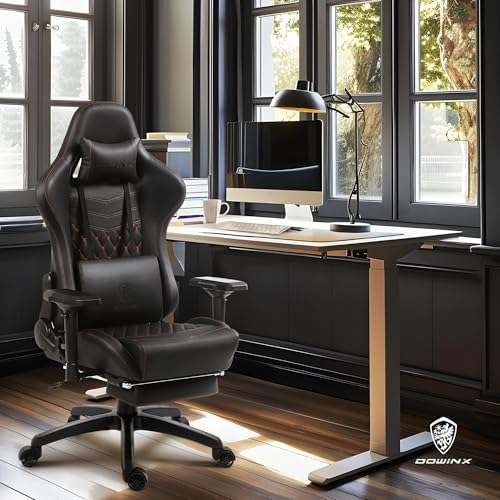 Dowinx Gaming Chair Big and Tall, Video Game Chairs with Footrest, PC Gamer Chairs for Adults - Padded High Back Ergonomic Reclining Silla Gamer, 4D Armrest, 400LBS, Black - Image 2