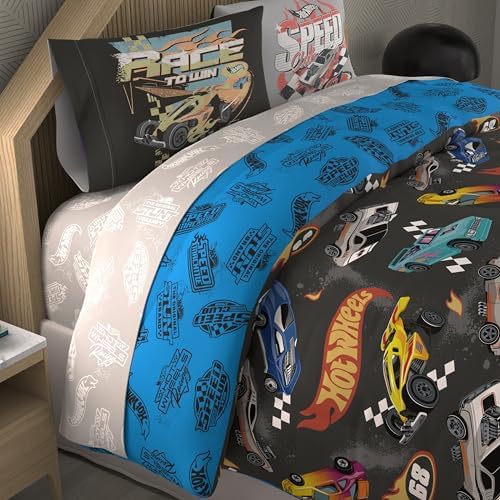 Hot Wheels Kids Bedding Super Soft Comforter and Sheet Set with Sham, 7 Piece Queen Size, (Officially Licensed Product) By Franco - Image 7