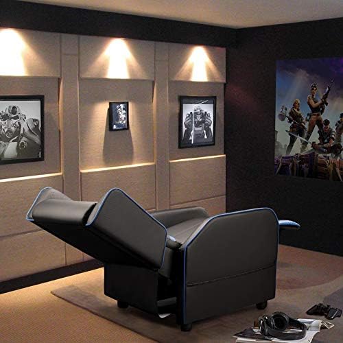 BOSSIN 400lbs Big and Tall Gaming Recliner Chair, PU Leather Seating, Blue - Image 3