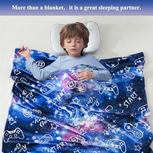 SOCHOW Glow in The Dark Gaming Blanket for Gamers, Blue 50 x 60 Inches - Image 4