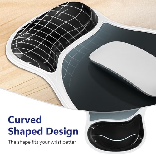 AKIT Ergonomic Gel Mouse Pad & Keyboard Wrist Rest Set, Non-Slip, Black | Gel Wrist Support for Typing Comfort Non-slip Base Fits Standard Keyboards and Mice Reduces Fatigue During Long Work Sessions - Image 3