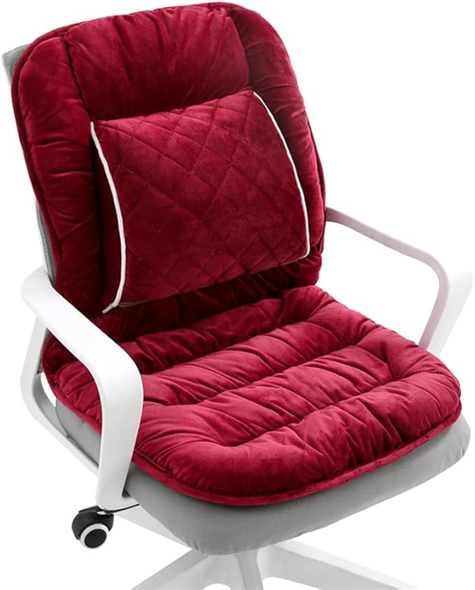 Office Chair Cushion Soft Seat Pad with Backrest Upgraded Lumbar Support Desk Chair Cushions for Dorm, Desk, Rocking Chairs，Patio by Gujuja
