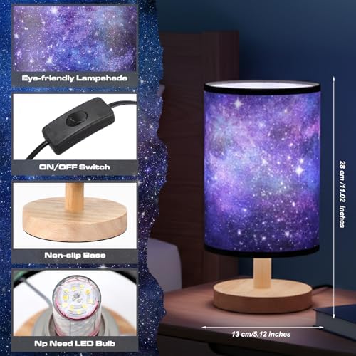 Glooglitter Space Galaxy Table Lamp Planets Gifts 3 Colors Dimmable Lights 11.02 x 5.12 Inch Planets Night Light Bedside Lamps Decoration for Bedroom Desk Birthday Gifts Home Decor - Image 2