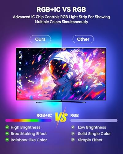 Pak LED Lights for Bedroom, 32.8ft(2 Rolls of 16.4ft) Smart RGB+IC LED Strip Lights with App/Remote Control, Music Sync Color Changing Flexible LED Lights with 64 Scene Modes for Party, Home, Gaming - Image 2