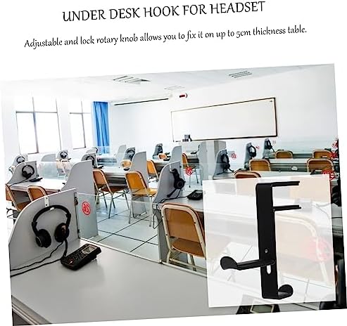 Lurrose Adjustable Clamp Headset Holder Metal Headphone Hanger Hook for Desk Non Slip Design for Gaming Headsets Fits Various Desktop Thicknesses - Image 2