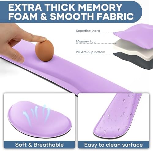 Office Ergonomic Memory Foam Computer Mouse and Keyboard Wrist Rest pad Support Carpal Tunnel, Wrist Rest for Keyboard and Mouse, Wrist Support Set - Image 5