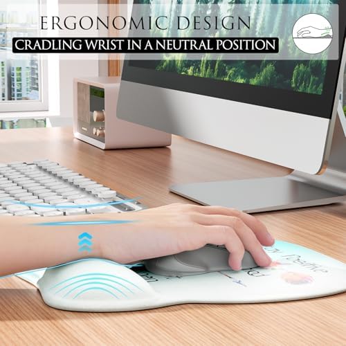 MROCO Ergonomic Mouse Pad with Gel Wrist Rest, 9.4 x 8.1 in, Feather Arrow - Image 4