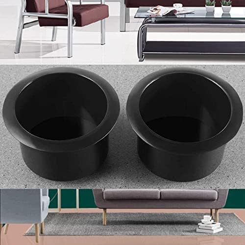 GYBest 2 Pcs Plastic Black Cup Holder, Replacement Recliner-Handles Cup Holder Insert for Sofa Boat Couch Recliner Poker Table (3.2" Wx2.6 H) - Image 3