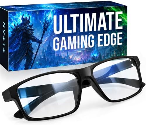 Titan Gaming Glasses, Blue Light Blocking, Night Driving Glasses for Men, Computer Protection, Gift for Gamers by livho
