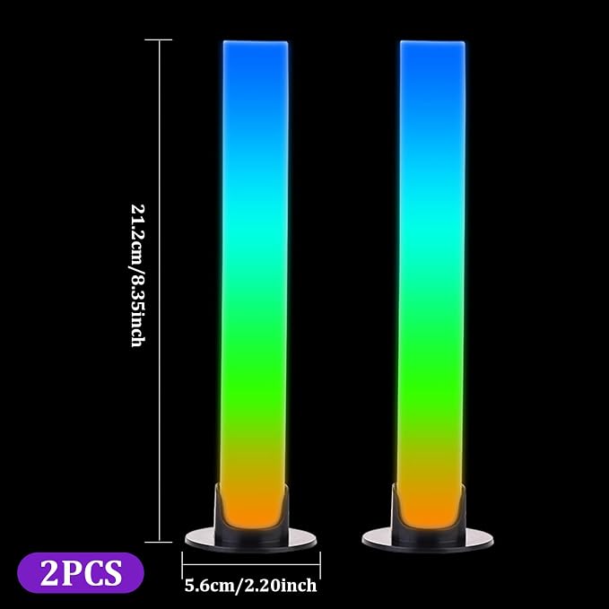 GRB Light Bar, 2Pcs LED Light Bar APP Rmote Control Gaming USB Powered Ambient Lighting TV Backlight, 5 Speeds, 4 Brightness, 8 Dynamic Modes for Gaming Room - Image 2