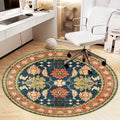 Office Chair Mat for Hardwood Floor, Vintage Computer Gaming Rolling Low Pile Carpet Floor Chair Mat, Anti-Slip Backing Round Desk Rug Floor Mat for Home by Heavyoff