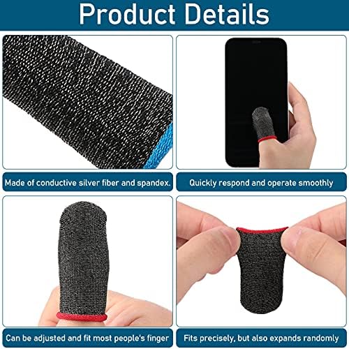 Geyoga 40 Pcs Gaming Finger Sleeves Mobile Touchscreen, Mixed Colors - Image 3