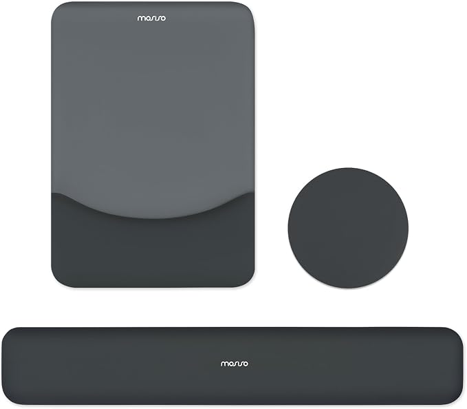 MOSISO Ergonomic Keyboard & Mouse Pad Wrist Rest Set, Slate Gray by MOSISO
