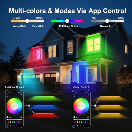 Linkable Smart RGBCW Wall Washer Light Bar 90W – 2700K-6500K Tunable White LED Bar with App & RF Remote, 16 Million Color Changing Wash Lights, IP65 Stage Light for Wall Wash Lighting - Image 3