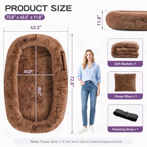 Human Dog Bed - Extra Large Dog Bed for Humans 71''x45''x12'' - Image 2