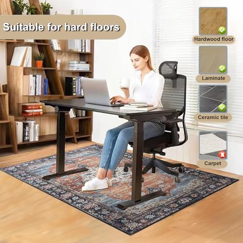 Office Chair Mat 36"x48", Hardwood Floor Protector Mats Under Computer Desk | Odorless, Easy Glide, Heavy Duty 1/5" Thick Computer Gaming Chair Mat, Anti-Slip, Non- Curve, Floor Rug for Home Office - Image 4