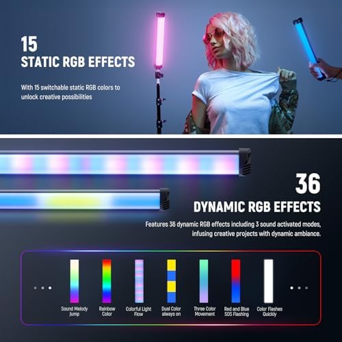 NEEWER Basics 12" Magnetic RGB Light Wand, CRI95 Dimmable 8W, SL30 - Image 5