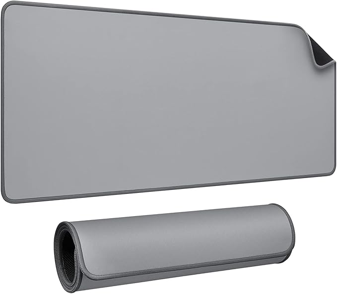 JIALONG Desk Mat - Large Desk Pad, Gaming Mouse Pad, Office Desk Protector with Anti-slip Base, Anti-wear Personalized Design, Mousepad in Mid-Grey by JIALONG