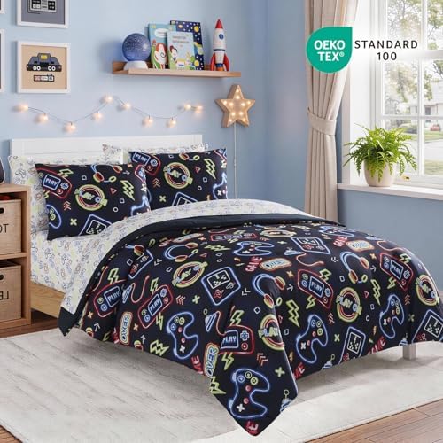 Full Comforter Set for Boys -7 Pieces Gamer Full Size Bedding Sets for Kids - Image 2