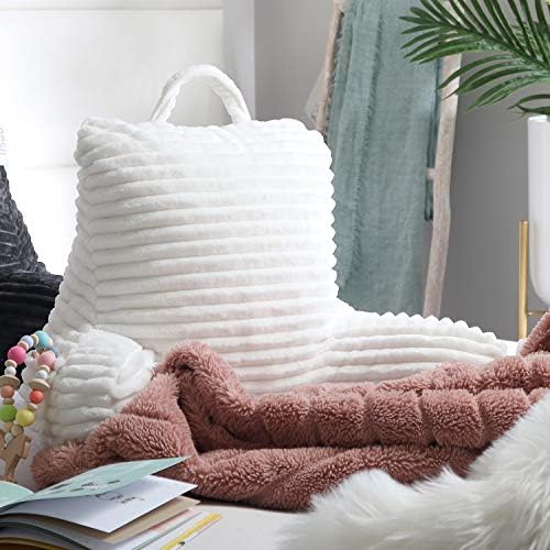 Nestl Reading Pillow for Kids & Teens with Shredded Memory Foam, Luxe Cut Plush Backrest Pillows for Reading and Gaming, for use on Couch, Bed, Floor, Adjustable Support with Washable Cover White - Image 7