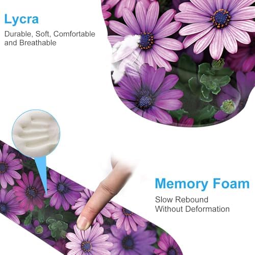 Keyboard Wrist Rest and Mouse Pad Wrist Support Set with Coasters,Ergonomic Gaming Mousepad for Home Office Working Studying Easy Typing & Pain Relief,African Daisy - Image 5