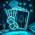 Blue Poker Neon Sign Dice Neon Sign Bar Casino Party Decoration by gamerneon