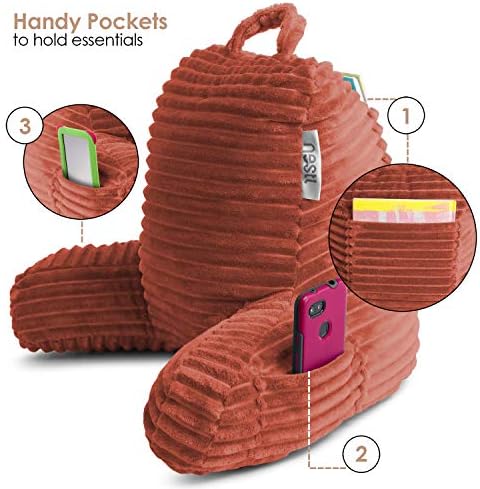 Nestl Reading Pillow for Kids & Teens with Shredded Memory Foam, Luxe Cut Plush Backrest Pillows for Reading and Gaming, For use on Couch, Bed, Floor, Adjustable Support with Washable Cover Misty Rose - Image 6
