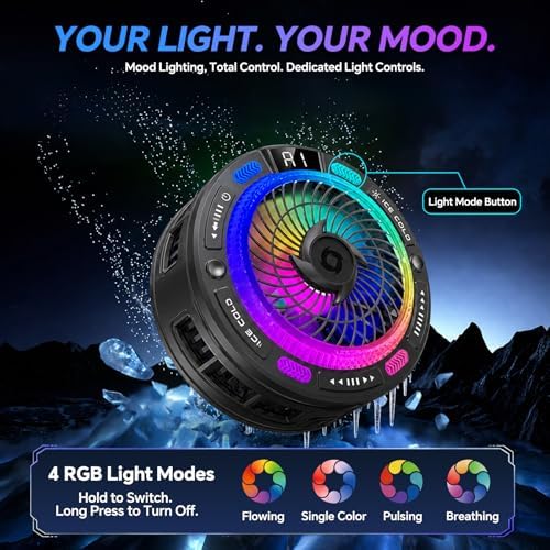Phone Cooling Fan,Phone Cooler for Gaming,Cell Phone Fan,AI Smart Control - Image 3