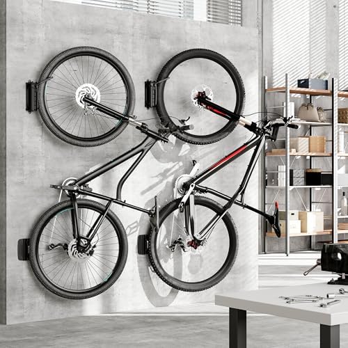 monTEK Swivel Bike Wall Mount, Vertical Bike Rack for Garage, 2 Pack, Gray - Image 6