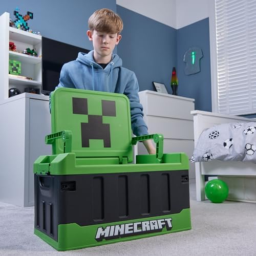 Numskull Minecraft 2-in-1 Toy Storage Box & Folding Chair - Gaming Accessory Organizer with lid and handles for Family Rooms, Official Minecraft Merchandise - Image 5