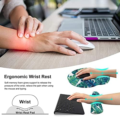 Lateefah Ergonomic Mouse Pad with Wrist Rest and Keyboard Wrist Rest Set | Non-Slip Memory Foam Wrist Rest for Computer Keyboard, Easy Typing, Pain Relief, Mousepad Wrist Support for Home Office Game - Image 2