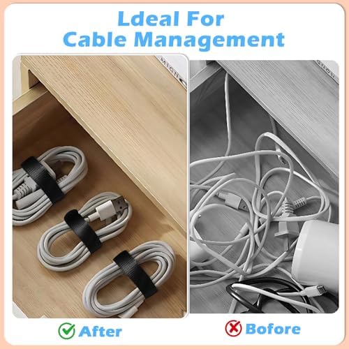 280 PCS 6 inch Cable Ties Reusable Cable Management Adjustable Cable Organizer, Cable Straps, Cord Wraps and Hook Loop Straps for Computer,Gaming, Wire, Desk- Home Office Essentials - Image 4