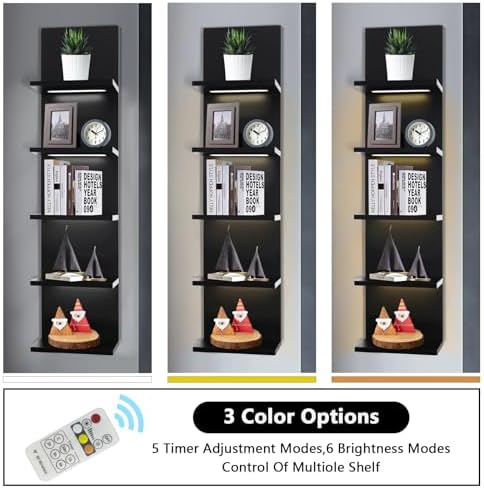 5 Tier Wall Shelf Unit, Black - Image 4