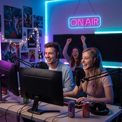 Live On Air Neon Sign for Wall USB Powered Neon Light for Streaming/Gaming/Recording Studio Decor, Streaming Lights for Streamers/Gamers/Influencers On Air LED Sign for Man Cave &Game Room Decor - Image 4